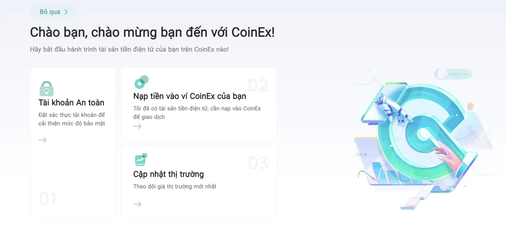 Đăng ký tài khoản CoinEx trên Website