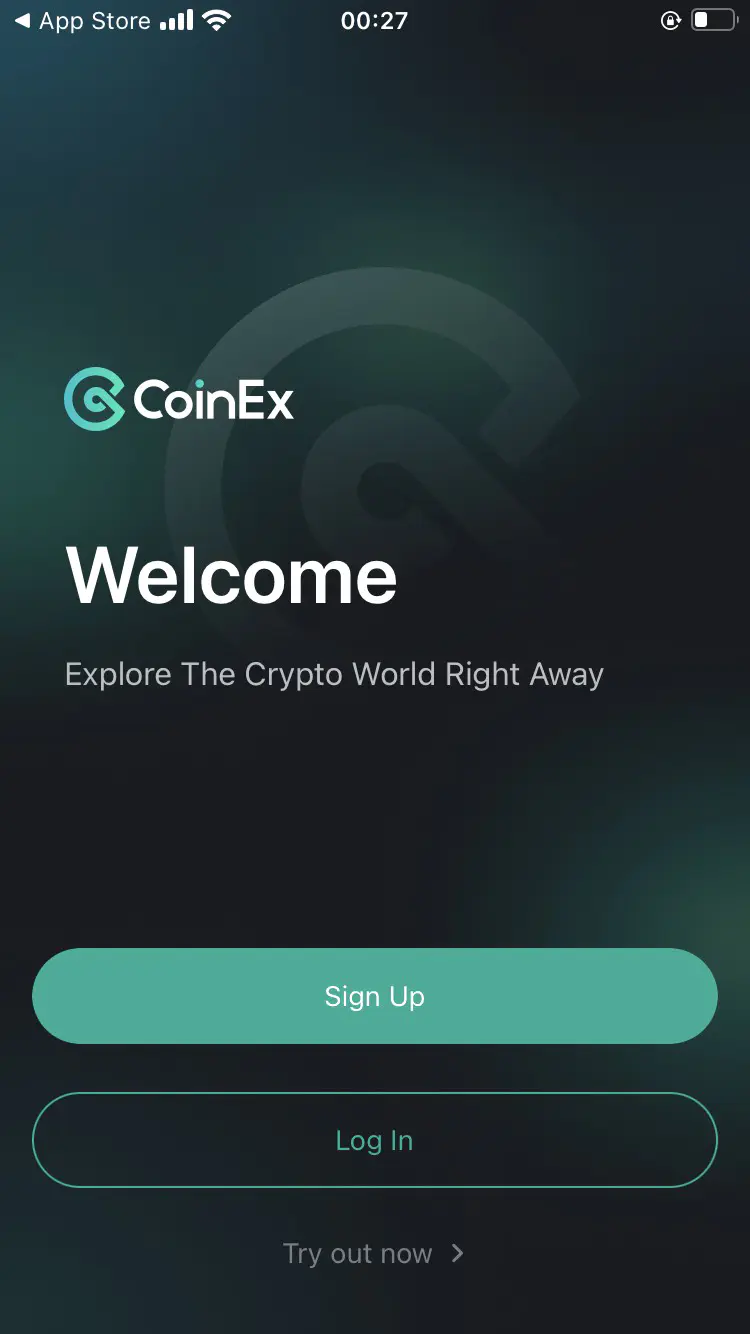 Đăng ký tài khoản CoinEx trên App điện thoại